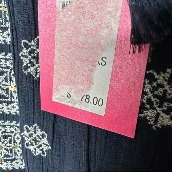 CHELSEA & VIOLET Navy Embroidered Tank Top NWT in XS - Picture 3 of 5